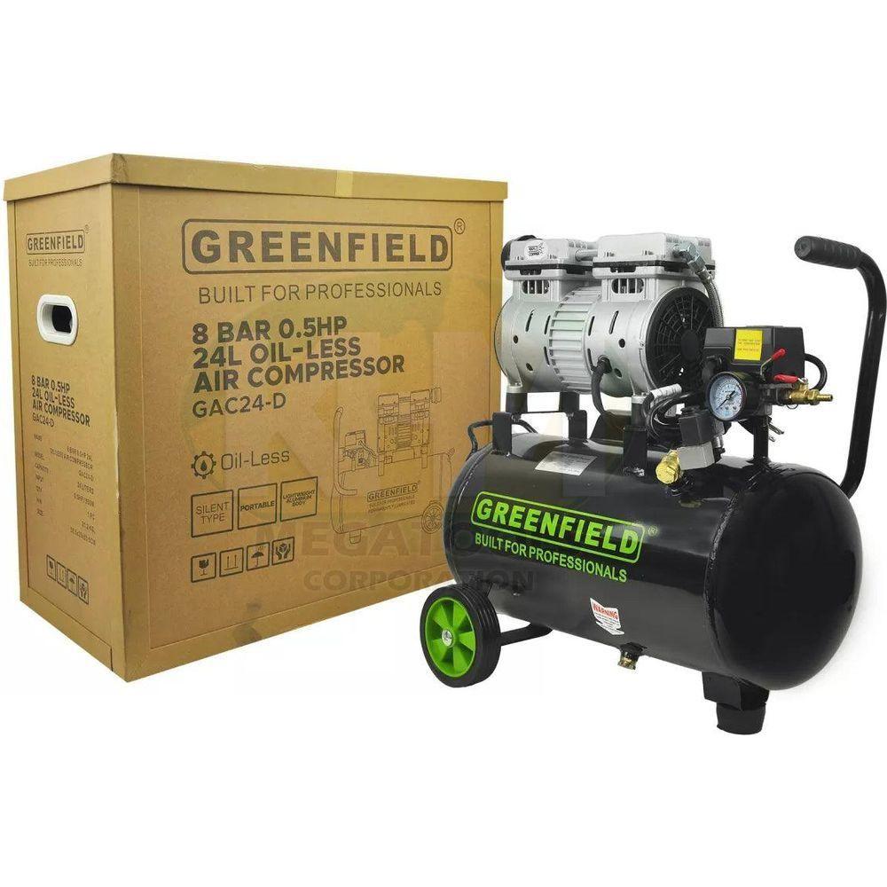 Greenfield GAC24-D 1/2 HP Oil-Less Air Compressor with Direct Heat Sink 24L Cap 500W - KHM Megatools Corp. Greenfield GAC24-D 1/2 HP Oil-Less Air Compressor with Direct Heat Sink 24L Cap 500W - KHM Megatools Corp.